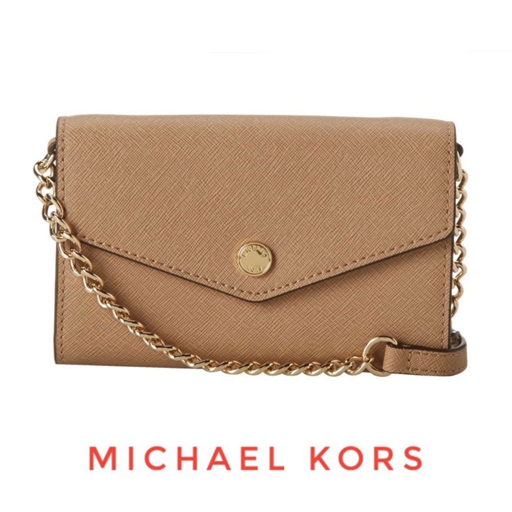 Nwt MICHAEL KORS Saffiano Leather Envelope 2 in 1 Crossbody Mini Small Clutch